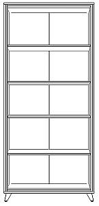 Dulap cu vitrina Yasen Tina 2D Cașmir (Bej) / Negru