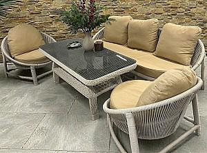 Set mobila de gradina Sunyard Rondo Alb/Bej