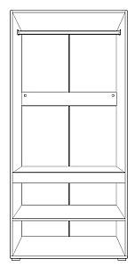Dulap Yasen Bodena 4D Cașemir / Alb