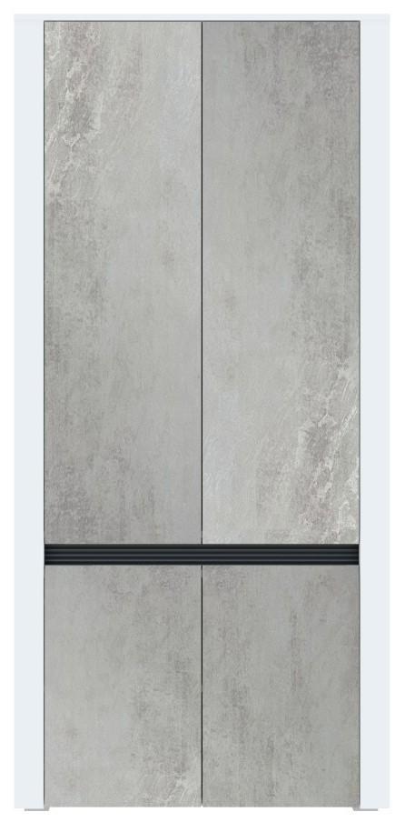 Dulap Yasen Bodena 4D Nimfea Alb / Oxid Deschis / Negru