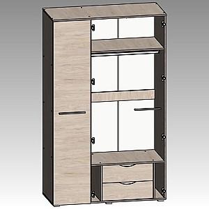 Dulap Yasen Bari 3D1O Hykory Rockford Deschis / Grafit Gri