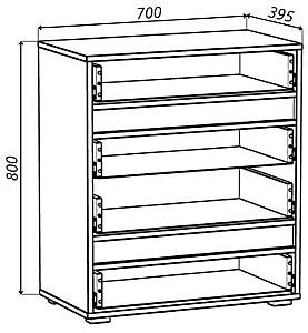 Comoda Yasen Leo 4S (dreapta) Cașmir / Stejar Artisan