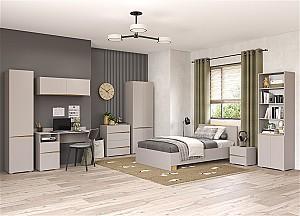 Dulap Yasen Leo 4D (cu bară) Cașmir / Stejar Artisan