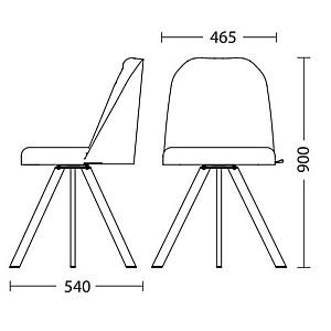Scaun Nowy Styl Milana 4L ECO-70 Gray