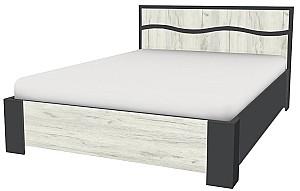 Pat Yasen Geneva 1.4 m Grafit / Stejar Kraft Alb + Saltea Salt Confort Clasic 140x200