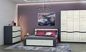 Pat Yasen Geneva 1.6 m  Grafit/Stejar Kraft Alb + Saltea Salt Confort Clasic 160x200