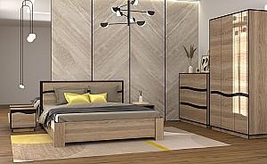 Pat Yasen Geneva 1.6 m Somona Trufle/Wenge Magic + Saltea Salt Confort Clasic 160x200