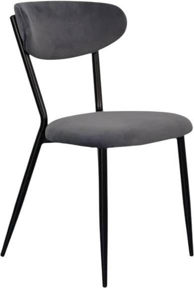 Scaun Evelin LC-251B (Negru) / Velur Dark Grey 57 (Gri)