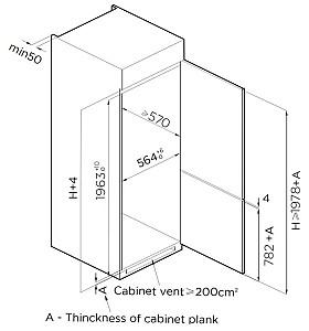 Frigider incorporabil Midea MDRE411FGE01
