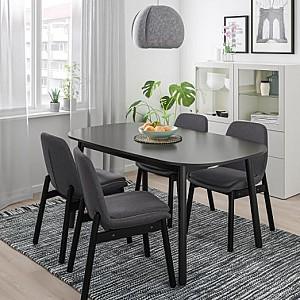 Scaun IKEA Vedbo Negru/Gri-inchis