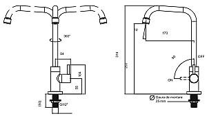 Robinet bucatarie Hydro-S 2-183 mm