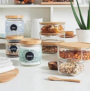 Set de recipiente alimentare Bormioli Rocco Giara Bamboo "Zahar" (32098)