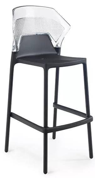 Scaun Papatya Ego-S Bar Negru/Transparent