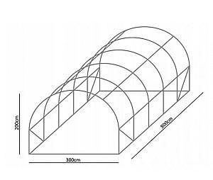 Seră de tip tunel GardenLine TUN5620 8x3x2m