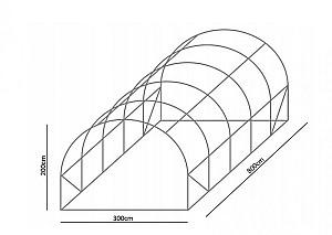 Seră de tip tunel GardenLine TUN3903 8x4x2m