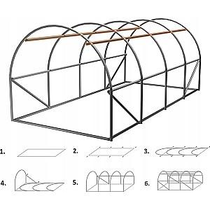 Seră de tip tunel GardenLine TUN8009 10x4x2m