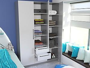 Dulap Bayro Serenity 150x220x51.8 cm Gri Asfalt  (3 Sertare)