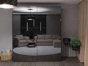 Dulap-cupe Bayro Napoli 230x230x58 cm Top Line Piatra Gri (604806)