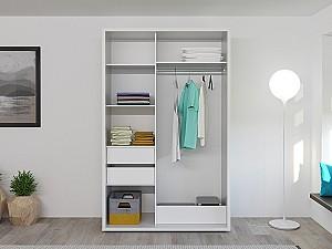 Dulap-cupe Bayro Parma Graphite Alb 1400