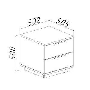 Noptiera Bayro Napoli 50x50x50 cm MDF 18 mm Alb Mat