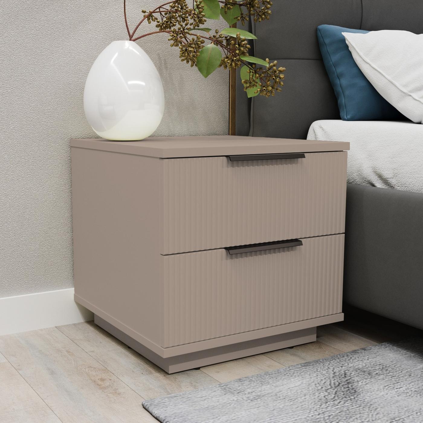 Noptiera Bayro Napoli 50x50x50 cm Positano Piatra Gri