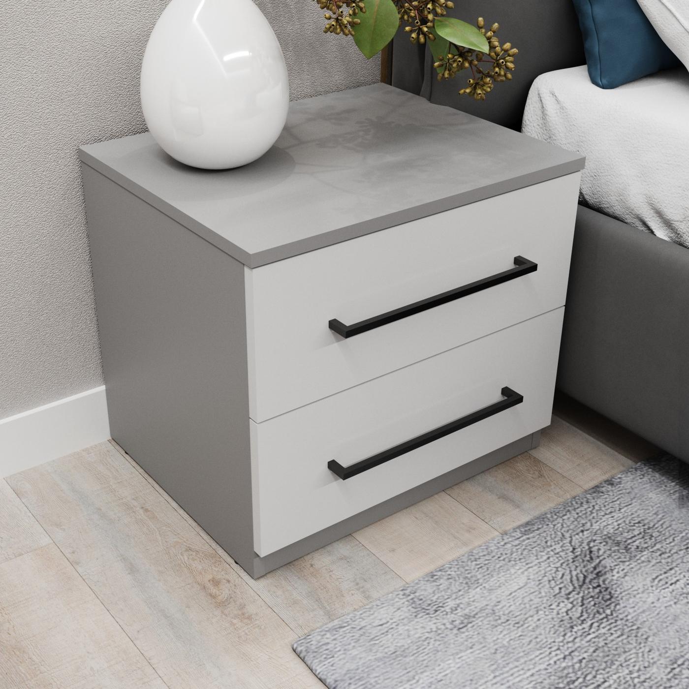 Noptiera Bayro Serenity 55x50x45 cm Gri Asfalt / Gri