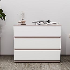 Comoda Bayro Harmony 100x81x45 cm Piatra Gri / Alb