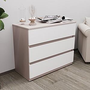 Comoda Bayro Harmony 100x81x45 cm Piatra Gri / Alb