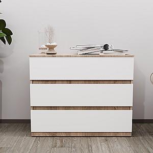 Comoda Bayro Harmony 100x81x45 cm Stejar Sonoma / Alb