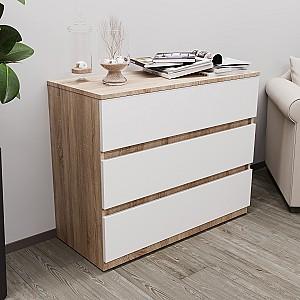 Comoda Bayro Harmony 100x81x45 cm Stejar Sonoma / Alb