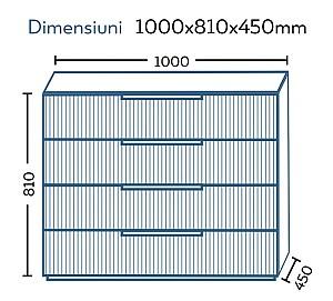 Comoda Bayro Murano 100x81x45 cm Alb Mat