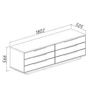 Comoda Bayro Napoli 180x56x50 cm Alb Mat