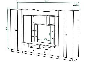 Living ML Mobila ML-7 (cu desen) Antracit/Stejar Kraft Alb