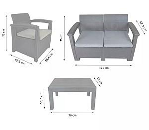 Set mobila de gradina GardenLine ZUM6454 Antracit (Gri)
