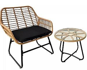 Set mobila de gradina GardenLine ABI3392 Maro/Negru