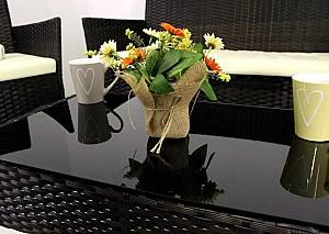 Set mobila de gradina GardenLine SAD1408 Maro/Crem