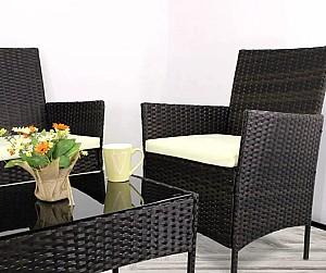 Set mobila de gradina GardenLine SAD1408 Maro/Crem