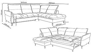 Canapea coltar Crinela Orlean UD Gri