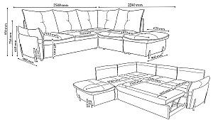 Canapea coltar Crinela Rimini Gri Deschis