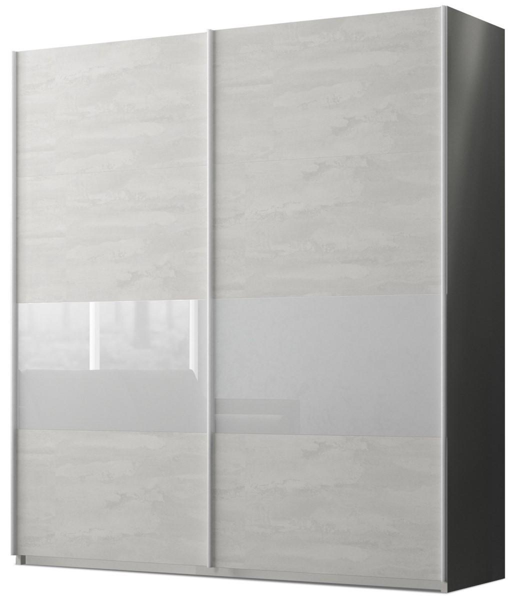 Dulap-cupe Crinela ErgoSens Lux 19 Piatra Mătăsoasă / Lacobel Alb