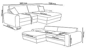Canapea coltar Crinela Napoli Negru