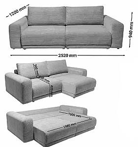 Canapea Crinela Plaine Gri