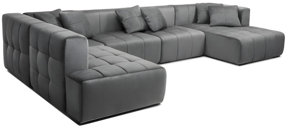 Canapea coltar Crinela Monaco (M04L+M05+M01+M0 1+M03R+3 perne) Gri Inchis