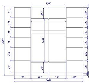 Dulap-cupe Crinela ErgoSens Lux 21 Stejar Craft Auriu