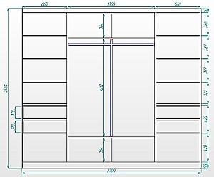 Dulap-cupe Crinela ErgoSens Lux 8  Wenge Magia / Oglinda Grafit