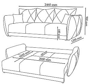 Canapea Crinela Crete Line Albastru