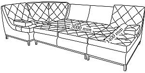 Canapea coltar Crinela London 5 Mini Turcoaz