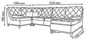 Canapea coltar Crinela London 5 Mini Turcoaz