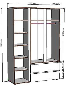 Dulap Crinela Linds 3 Cașmir