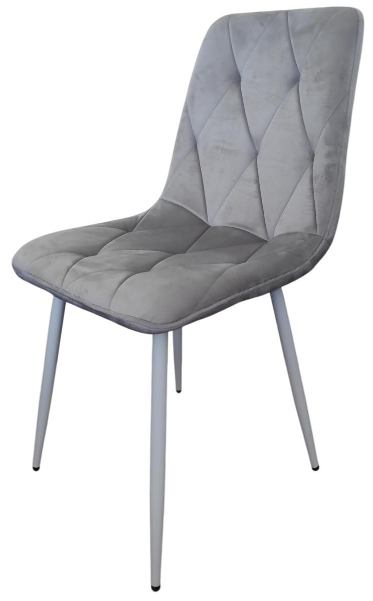 Scaun Kroll DC2-007 Velur Light Grey(Gri Deschis)/White(Alb)